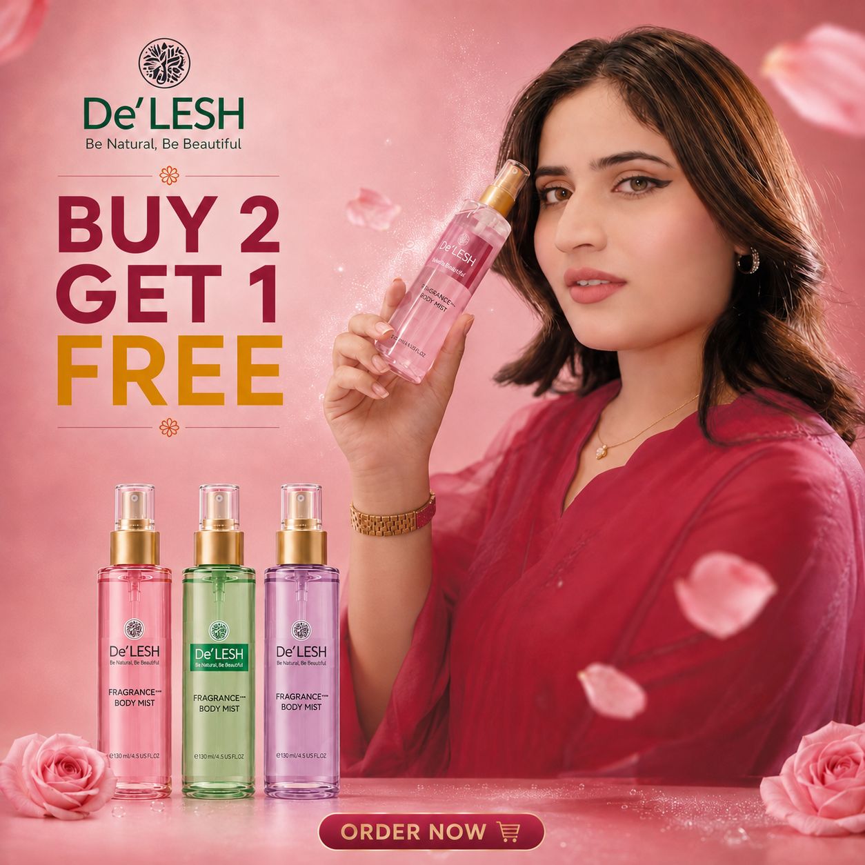 De’LESH Fragrance Body Mist – Buy 2 Get 1 Free